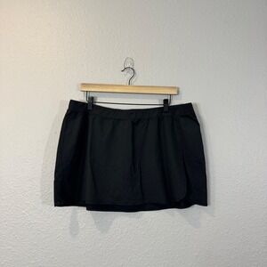 Old Navy Women's Size 1X Black Faux‎ Wrap Spandex Swim Skirt Bottoms Attached
